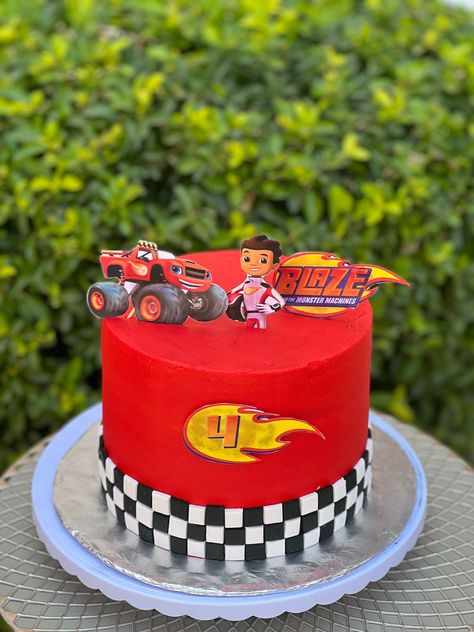 Blaze Cakes For Boys, Blaze Cake Ideas, Blaze Cake, Blaze Cakes, 70s Party Decorations, Bike Cake, Bike Cakes, Blaze And The Monster Machines, 70s Party