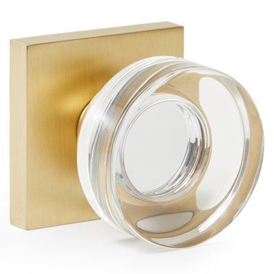 The Florence from Explore Hardware door handle has a crystal-style knob and is paired beautifully with our solid brass handle and square rose/backplate. The round crystal knob has smooth edges for an elegant feel and finished in satin brass gold. This design will accentuate any home from modern to farmhouse and even your cottage. All knob sets are reversible and universal fitting both left and right-handed doors. All our products are manufactured to standard North American specifications to fit Satin Brass Door Knobs, Gold Door Handles Interior, Unique Door Handles, Gold Door Knob, Gold Door Knobs, Bedroom Door Knobs, Black Door Knobs, Closet Door Knobs, Glass Door Knob