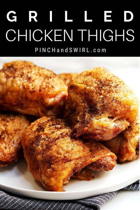 Grilled Bone-In Chicken Thighs Air Fryer Chicken Thighs Boneless, Chicken Thigh Grill Recipes, Easy Garlic Parmesan Chicken, Crispy Air Fryer Chicken Thighs, Outdoor Dining Ideas, Crispy Air Fryer Chicken, Juicy Grilled Chicken, Juicy Chicken Thighs, Air Fryer Chicken Thighs