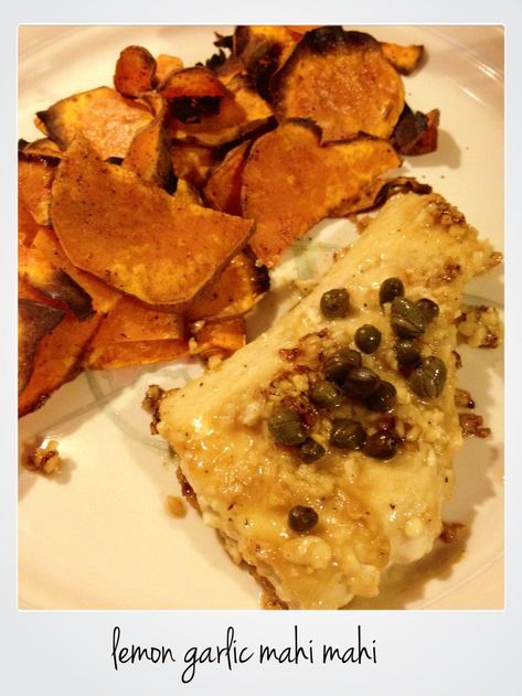 Sweet Potato Chips, Allergy Free Recipes, Lemon Butter, Go Off, Fresh Fruits, Mahi Mahi, Butter Sauce, Recipes From Heaven, Food Pin