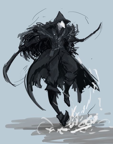 http://lordranandbeyond.tumblr.com/post/115322092873/jubeikami-eileen-the-crow Crow Mask, The Crow, Plague Doctor, Bloodborne, Long Hair, Mask, Hair, Clothes, Black