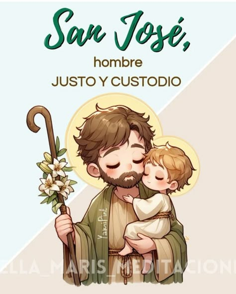 Saint Drawing, God Cartoon, Bible Stickers, Christian Images, Holy Family, St Joseph, Cartoon Pics, Catholic Church, Trust God