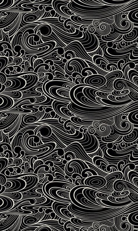 Patterns Tattoo, Tattoo Background, Blackout Tattoo, Japanese Waves, Japan Tattoo, Tattoo Project, Waves Tattoo, Japanese Tattoo Art, Textured Waves