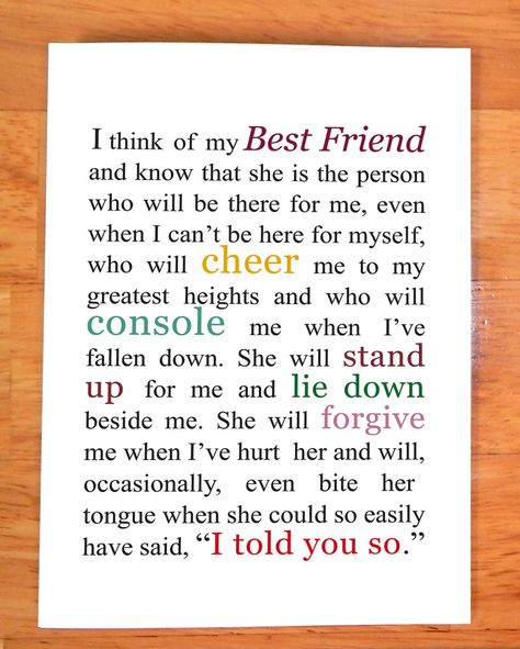 Best Friend Card - Gift for Best Friend - 5 x 7 Note Card - Blank Inside - Perfect for Matting and/or Framing - I Think of My Best Friend by KatMariacaStudio on Etsy Pond Quotes, Funny Friends Quotes, Quotes Loyalty, Best Friend Love Quotes, Best Friend Captions, Friendship Words, Friend Quotes For Girls, Friend Love Quotes, True Friendship Quotes