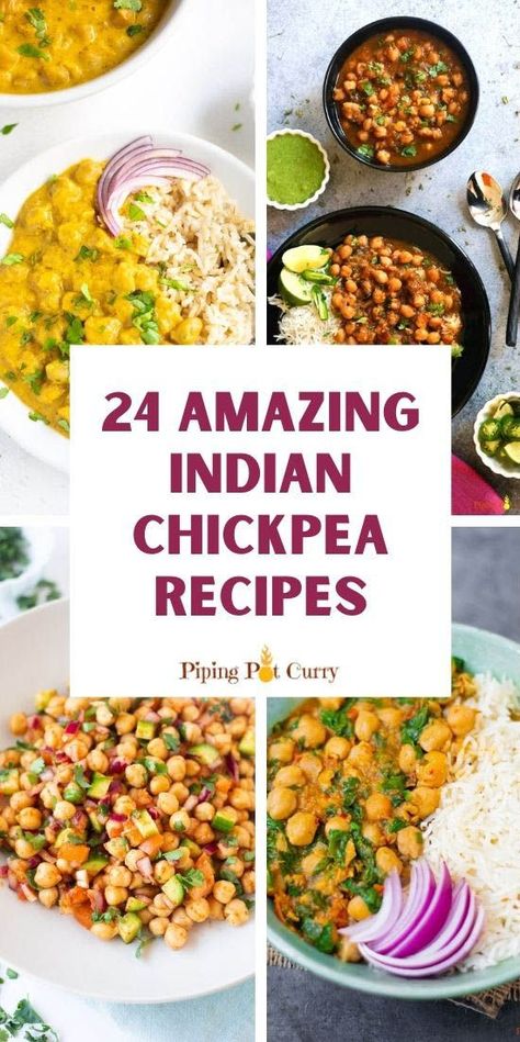 Indian chickpea recipe collection Indian Chickpea Recipes, Peas Recipe Indian, Indian Chick Pea Recipes, Chickpea Recipes Dinner, Vegetarian Recipes Indian, Indian Chickpea Curry, Punjabi Cuisine, Indian Vegetarian Recipes, Chickpea Curry Recipe