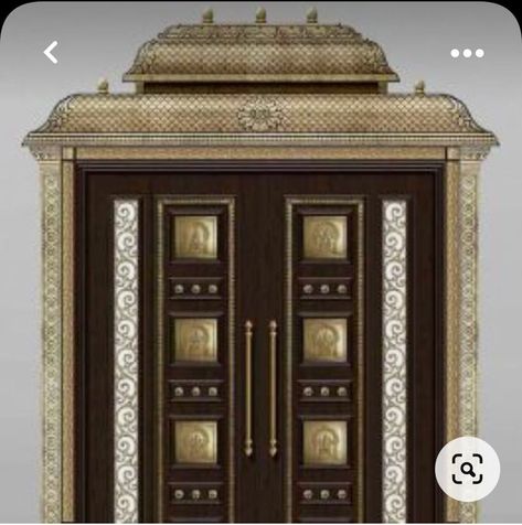 Pooja Room Ideas, Brass Mirror Frame, Metal Mural, Metal Handrail, Temple Door, Pooja Door, Antique Mirror Frame, Pooja Door Design, House Main Door