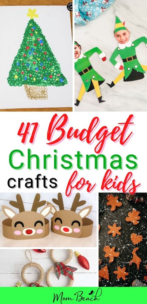 Your kid will have a BLAST making these AMAZING Budget Christmas crafts for kids. Many Christmas crafts in this round-up are made with supplies from the dollar store and are recycled. Save money and still have fun by making these budget crafts if you are low on money for the holidays. Kids, toddlers, teens, and preschoolers will enjoy making these low cost Christmas crafts. Have a very Merry Christmas and a Happy New Year! Take Home Christmas Crafts For Kids, Kids Crafts Holiday, Holiday Craft For 2nd Grade, Coaster Christmas Craft Kids, Holiday School Crafts, Fun Christmas Art Projects For Kids, Easy Class Christmas Craft, Holiday Crafts For 1st Graders, Glitter Christmas Crafts For Kids