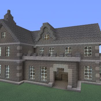 Mount Falcon Manor House - Blueprints for MineCraft Houses, Castles, Towers, and more | GrabCraft Minecraft Mansion, Stone Mansion, Minecraft Modern, Minecraft Plans, Minecraft Games, Minecraft Survival, Minecraft Blueprints, Minecraft Crafts, Minecraft Architecture