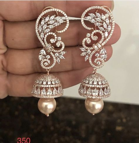 Diamond Jhumkas, Real Diamond Earrings, Neck Pieces Jewelry, Black Beads Mangalsutra Design, Gold Earrings Models, Diamond Pendants Designs, Diamond Earrings Design, Fancy Jewelry Necklace, Bridal Jewellery Design