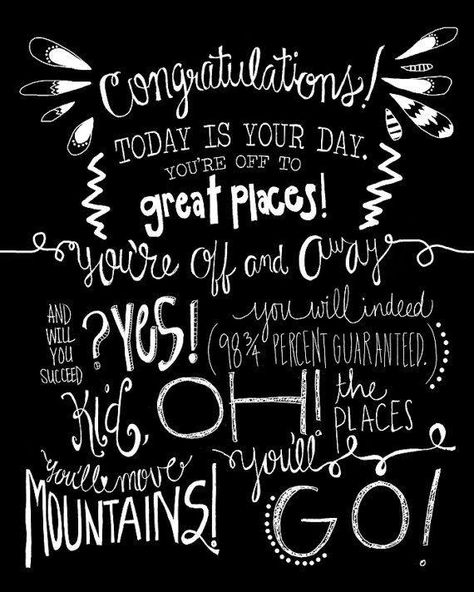 fun Dr. Seuss quote - The Places You'll Go Dr Seuss Graduation Quotes, Office Therapist, Today Is Your Day, 8th Grade Graduation, Graduation Signs, Graduation Quotes, Preschool Graduation, Graduation Theme, Graduation Parties