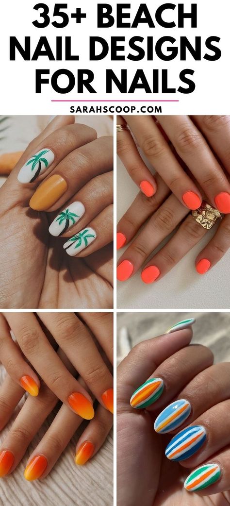 Get ready to hit the sand with these 35+ stunning beach-themed nail designs, perfect for short nails. Get inspired and step up your manicure game! 🏖️💅🌴 #Nails #NailArt #NailDesigns Hawaii Nails Ideas Short, Beach Nail Designs Vacations, Beach Nails Short, Caribbean Nails, Game Nails, White Pedicure, Beach Themed Nails, Sand Nails, Hawaii Nails