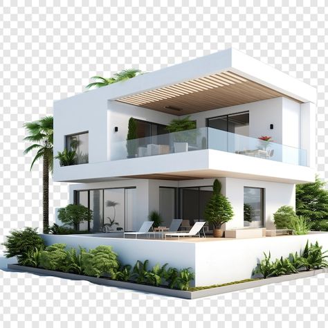 Free PSD modern house isolated on transp... | Free Psd #Freepik #freepsd Villa Modern Exterior, Casa Minecraft, Creative Logo Design Art, Photoshop Architecture, House Png, Building Elevation, Gallery Wallpaper, House Arch Design, Modern House Facades