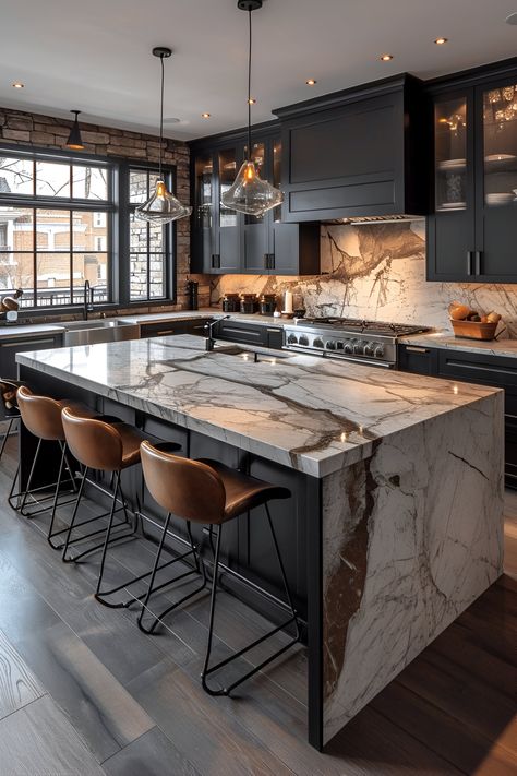 Stunning Kitchen Design Ideas for Your Home Rustic Kitchens, Condo Decor, Casa Loft, Texas House, Design Boards, Stunning Kitchens, Black Kitchen, Black Cabinets, Makeover Ideas