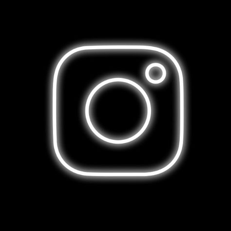 Glow Instagram Logo, Led Icons For Apps, Glowing App Icon, Instagram Glowing Logo, Dil Photos Love, Black And White Instagram, Mobile App Icon, Black App, Widget Design