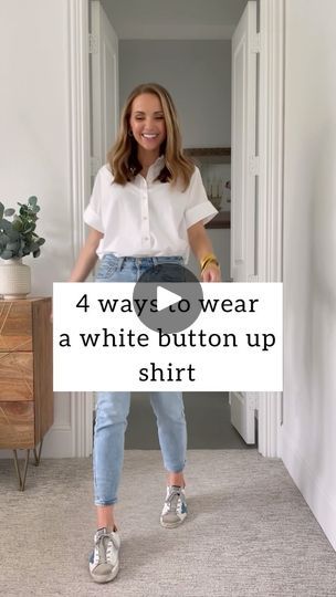 137K views · 3.5K reactions | 4 ways to wear a white button up shirt in the spring. Which way is your fave? 1️⃣, 2️⃣, 3️⃣, or 4️⃣? Tell me! 👇🏼

A white button up is a classic closet staple, and so versatile. It works for any age, any style, and can be worn in so many ways, dressed up or down.

All of these outfits are on MERRICKSART.com this morning!

Comment below with the word LINK and I’ll send you a DM with all the links, or find all the links in my stories!

#4wayswithmerrick | Merrick White / Style Educator | Wuki · Sunshine (My Girl) White Button Up Shirt, Classic Closet, Closet Staples, White Button Up, White Style, Button Up Shirt, Up Shirt, This Morning, Tell Me