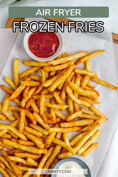 If you haven't made frozen fries in an air fryer, you're missing out! Air Fryer Frozen French Fries come together quickly and effortlessly and are perfectly crispy every time. Air Fryer Frozen Fries, Air Fryer Frozen French Fries, Fries In Air Fryer, Air Fry French Fries, Fries Air Fryer, Frozen Fries, Delicious Air Fryer Recipes, Air Fryer Baked Potato, French Fried Potatoes