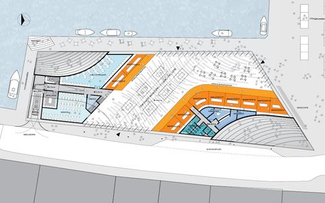 JDS Architects | Fish Market and Square Market Layout Plan, Fish Market Architecture, Local Market Design, Fish Market Design, Square Architecture, Waterfront Development, Restaurant Plan, Dubai Architecture, Factory Architecture