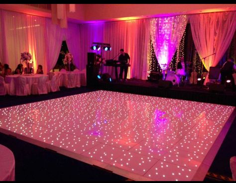 Sweet 16 Party Ideas Dance Floor, Birthday Dance Floor, Quinceanera Dance, Prom Venues, Centerpieces Quinceanera, Quinceanera Dances, Royal Blue Wedding Theme, Quince Decor, Sweet 15 Party Ideas Quinceanera