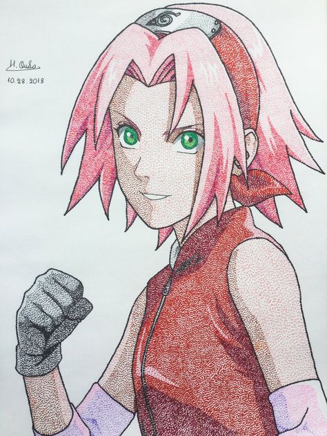 naruto shippuden Sakura Drawing, Sakura Painting, Sakura Fanart, Naruto Painting, Naruto Sketch Drawing, Naruto Sketch, Anime Drawing Books, Drawing Heads, Naruto Drawings