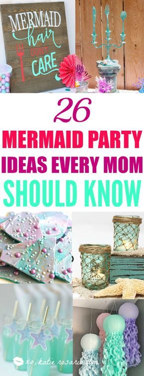 Who doesn't love mermaids?! This is genius! So perfect for kids birthday parties! Under the sea and the little mermaid as a party is awesome! So many DIY ideas that are easy and cheap. Which is even better since we done want to break our budgets throwing a mermaid party. I like the food, dessert, decorating, activity ideas! Love it saving it for later! Diy Kids Party Decorations, Mermaid Party Ideas, Mermaid Themed Birthday Party, Valentines Class Party, Diy Mermaid, Perfect Birthday Party, Mermaid Diy, Mermaid Parties, Little Mermaid Birthday