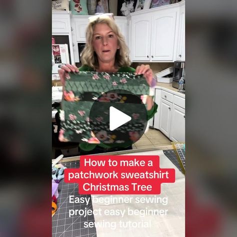 TikTok · Hometown Quilt Company Patchwork Christmas, Patchwork Sweatshirt, Learning To Sew, Beginner Sewing Projects Easy, Simple Christmas Tree, Beginner Sewing, Sewing Projects For Beginners, My Grandmother, Sewing For Beginners