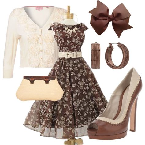 "Vintage Spring" by mrspainter on Polyvore Stile Blair Waldorf, Chique Outfits, Moda Vintage, Complete Outfits, Komplette Outfits, Mode Vintage, Mode Inspiration, Shoes And Accessories, Look Fashion