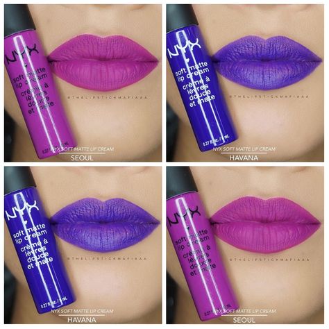 Purple lipstick makeup