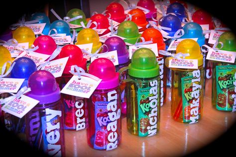 Bolling With 5: "Have A Kool Summer!" Halloween School Crafts, Water Bottle Favors, October Birthday Parties, Student Water Bottles, School Party Favors, Prek Crafts, Room Parent, Cricut Projects Easy, Power Ranger Birthday