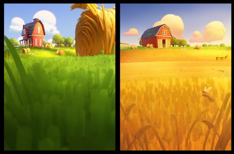 ArtStation - Hay Day Pop! Backgrounds Game Background Art, Country Backgrounds, Environment Props, Farm Games, 2d Game Art, Casual Art, Hay Day, Mobile Art, New Puzzle