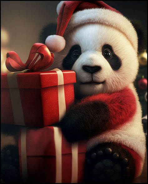 Panda Bears Wallpaper, Merry Christmas Wallpaper, Panda Art, Cute Panda Wallpaper, Cool Pencil Drawings, Cartoon Panda, Cute Animal Clipart, Animal Magic, Panda Love