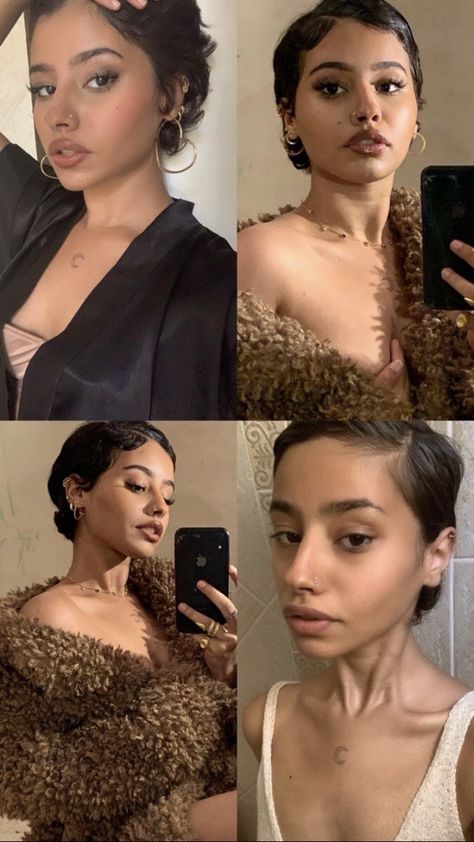 Malia Aesthetic, Mrs Bella, Glamorous Curls, Finger Waves Short Hair, Natural Hair Short Cuts, Really Short Hair, Short Hair Pixie Cuts, Dyed Hair Inspiration, Short Curls