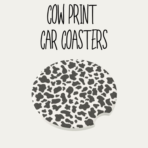 Cute Cow Print Coasters. Perfect for gifts. Gift under $10 Cute Cow Print, Printed Coasters, Cute Cow, Gifts Under 10, Cute Cows, Car Coasters, Cow Print, Coasters, Cow