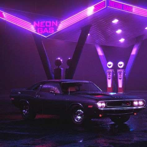 Neon Gas [1920 x 1080] Cursor Responsive + Music Wallpaper Engine Steam Wallpaper, Neon Gas, Wallpaper Engine, Computer Desktop, Music Wallpaper, Neon Lights, Gas Station, Steam, Roof