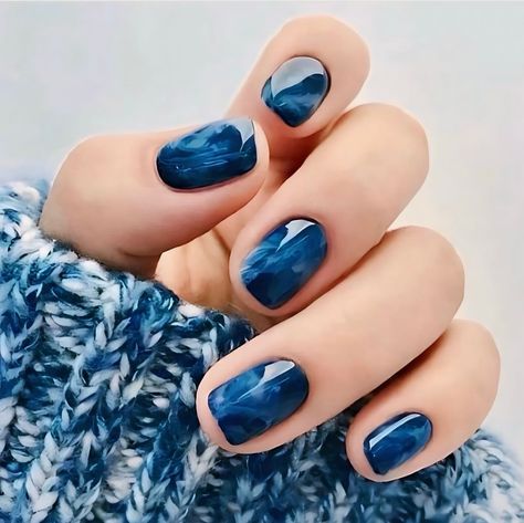 Elevate Your Autumn Nails || As the autumn breeze sets in, it's time to give your nails a seasonal makeover, and there's no better way to do it than with the timeless allure of dark blue and French navy hues. Here's why I adore these shades for fall and how you can rock them with confidence. Dark blue and french navy nails exude sophistication and versatility, effortlessly complementing a variety of fall ensembles. Whether you're donning cozy sweaters or sleek evening attire, these shades a... Dark Blue Nails For Fall, November Nails Blue, Blue November Nails, Fall Nails Navy, Fall Navy Blue Nails, Navy And Copper Nails, Dark Blue Nails Design, Dark Blue Short Nails, Dark Blue Autumn Nails