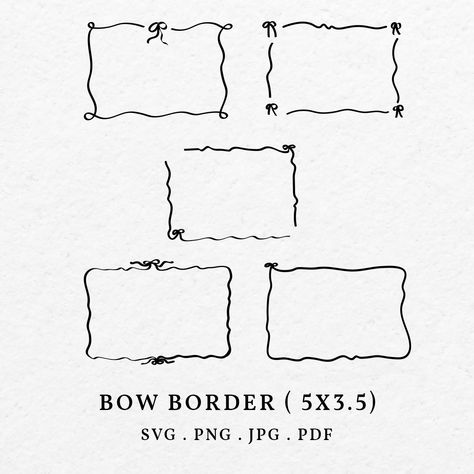 "The Bow Border Frame Scribble Squiggle is a charmingly whimsical design that delicately adorns table place cards and reception placeholders for weddings or other events. Its playful yet elegant strokes resemble the graceful loops of ribbons, encapsulating the essence of celebration and festivity. The intricate intertwining of lines creates a captivating frame, enhancing the beauty of any setting while adding a touch of sophisticated flair. This delightful design embodies the joyous spirit of ga Wedding Doodles, Bow Border, Wedding Website Design, Christmas Template, Card Frame, Colorful Illustration, Border Frame, Table Place Cards, Cute Journals