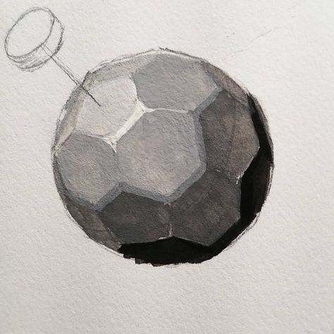 I find this shape (truncated icosahedron... or soccer ball) is even more helpful than a sphere when trying to render objects from… Drawing Sphere, Sphere Drawing, How To Render, Object Drawing, Soccer Ball, Mood Board, Soccer, Photoshop, Entertainment