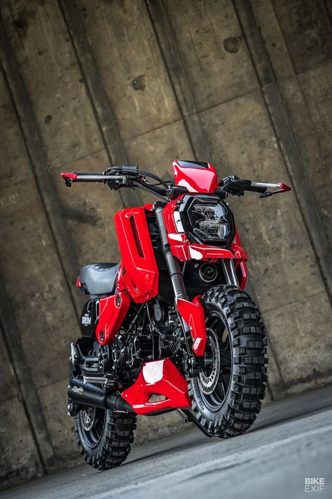 Custom Honda Grom by K-Speed of Thailand. Honda Grom Mods, Honda Grom 125, Honda Vehicles, Soichiro Honda, Honda Grom, Tough Cookie, Scrambler Motorcycle, Speed Bike, Custom Bicycle