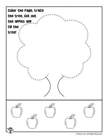 Letter A Worksheets & Crafts | Woo! Jr. Kids Activities : Children's Publishing Apple Tree Activity, Fall Preschool Worksheets, Color Worksheets For Preschool, Fall Worksheets, Apple Activities, Tracing Worksheets Preschool, Free Preschool Worksheets, Printable Preschool Worksheets, Apple Theme