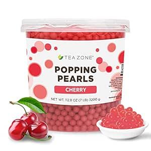 Tea Zone 7 lb Cherry Popping Pearls Popping Pearls, Popping Boba, Yogurt Pops, Zone 7, Dessert Toppings, Cute Snacks, No Cooking, Cherry Flavor, Desserts To Make