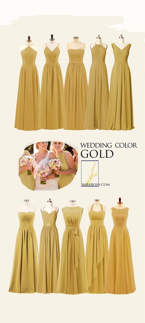 Yellow Gold Bridesmaid Dresses, Marigold Bridesmaid Dresses, Bridesmaid Colours, Marigold Bridesmaid Dress, Prom Gold, Bridal Maxi, Yellow Long Dress, Bridesmaids Gowns, Summer Camp Wedding