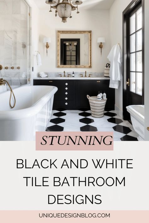 25 Jaw-Dropping Black and White Tile bathroom design ideas Bathroom Ideas Luxe, Very Small Bathroom Remodel, Bathroom Ideas Rental, Small Bathroom Design Layout, Bathroom Remodel Colors, Bathroom Remodel Shiplap, Bathroom Ideas Spa, Black And White Tile Bathroom, Rental Bathroom Ideas