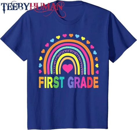 First Grade Rainbow Girls Boys Teacher Team 1St Grade Squad T-Shirt Check more at https://teebyhuman.com/product/first-grade-rainbow-girls-boys-teacher-team-1st-grade-squad-t-shirt/ Kindergarten Outfit, Hello Kindergarten, Kindergarten Rocks, Rainbow Tee, Teacher Team, T Shirt Image, Back To School Gifts, First Day Of School, First Grade