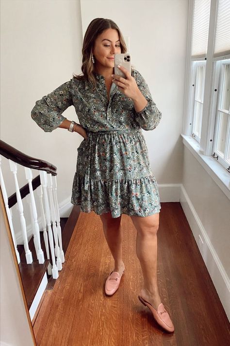 Out to brunch 🍳 This would be a great work outfit or dressed up with heels for a wedding guest dress! Wearing size L and use CARALYN15 Plus Size Wedding Guest Outfit, Wife Style, Blouson Sleeve, Casual Wear Dress, Fashion Wishlist, Brunch Outfit, Casual Work Outfits, Outfit Combinations, Dressy Outfits