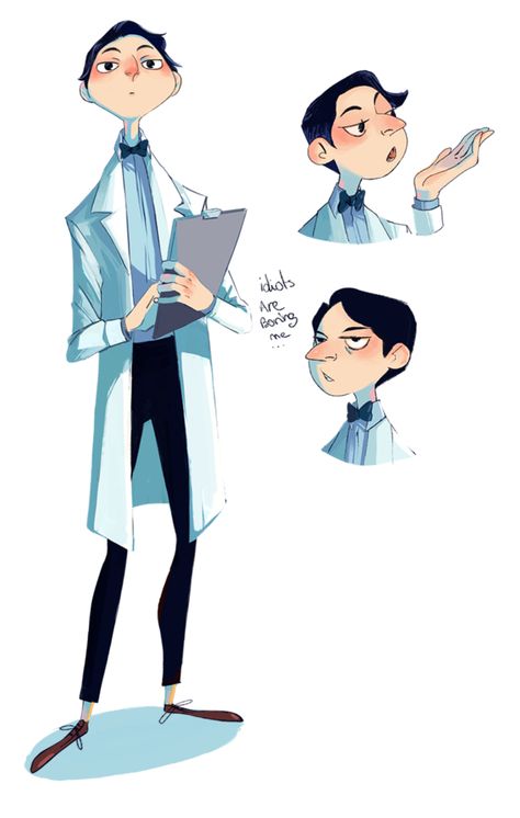 Scientist Design, Scientist Cartoon, Art Zine, Art Outfit, Chinese Art Painting, Concept Art Character, Arte Disney, Character Poses, Game Character Design