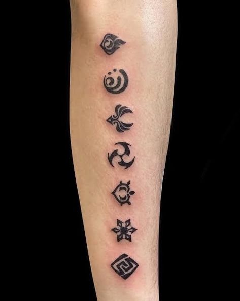 Anime Tattoos, Genshin Impact, Tatting, Tattoos