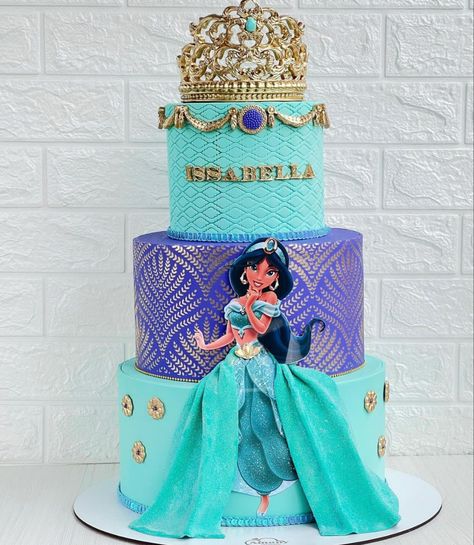 Aladdin Theme Cake, Jasmine Princess Birthday Party Ideas, Princess Jasmine Birthday Party Cake, Princess Jasmine Cake Ideas, Jasmine Cake Ideas, Jasmine Party Ideas, Jasmine Themed Birthday Party, Princess Jasmine Birthday Cake, Jasmin Cake