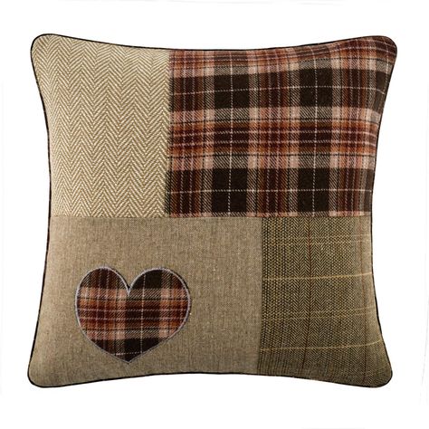 Red Rainbow Set of 4 Tartan Patchwork Heart & Tartan Check Brown Beige Collection 18" / 45 cm Cushion Covers : Amazon.co.uk: Home & Kitchen Orange Cushion Covers, Tartan Cushions, Cushion Ideas, Nursery Cushion, Checked Cushions, Heart Cushion, Patchwork Heart, Orange Cushions, Patchwork Cushion