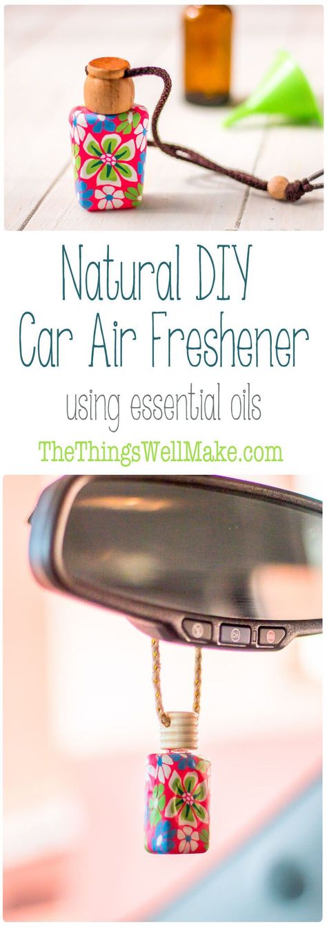 Keep your car smelling fresh with this easy, natural DIY car air freshener using the essential oils of your choice. via @thethingswellmake Diy Car Air Freshener, Diy Cars, Car Accessories Diy, Diy Air Freshener, Natural Air Freshener, Diy Essentials, Using Essential Oils, Deep Cleaning Tips, Baking Soda Shampoo