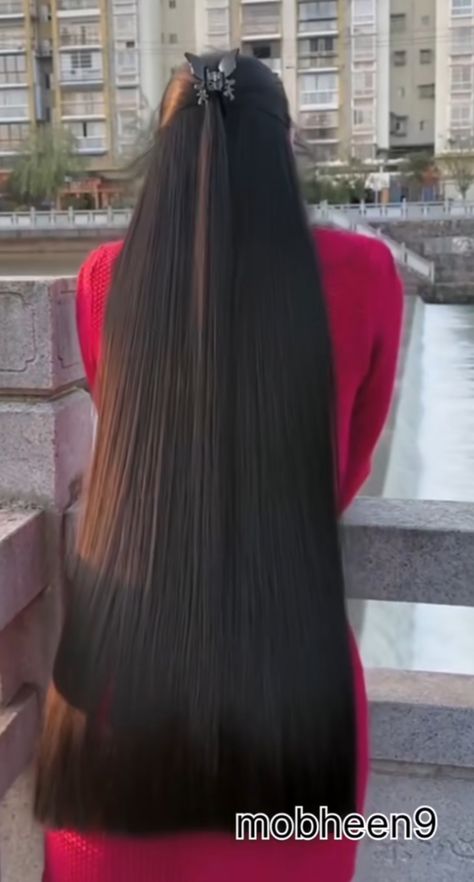 Silky Black Hair, Indian Long Hair Braid, Hair Goal, Huge Hair, Long Shiny Hair, Long Indian Hair, Long Hair Ponytail, Long Silky Hair, Long Hair Pictures