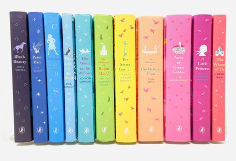 PUFFIN CLASSICS HARDCOVER Rainbow Children's Book Set U.K Deluxe Collection.Penguin Children's Classic 11 Patterned Clothbound Look Rare Set by ZoomBookcase on Etsy